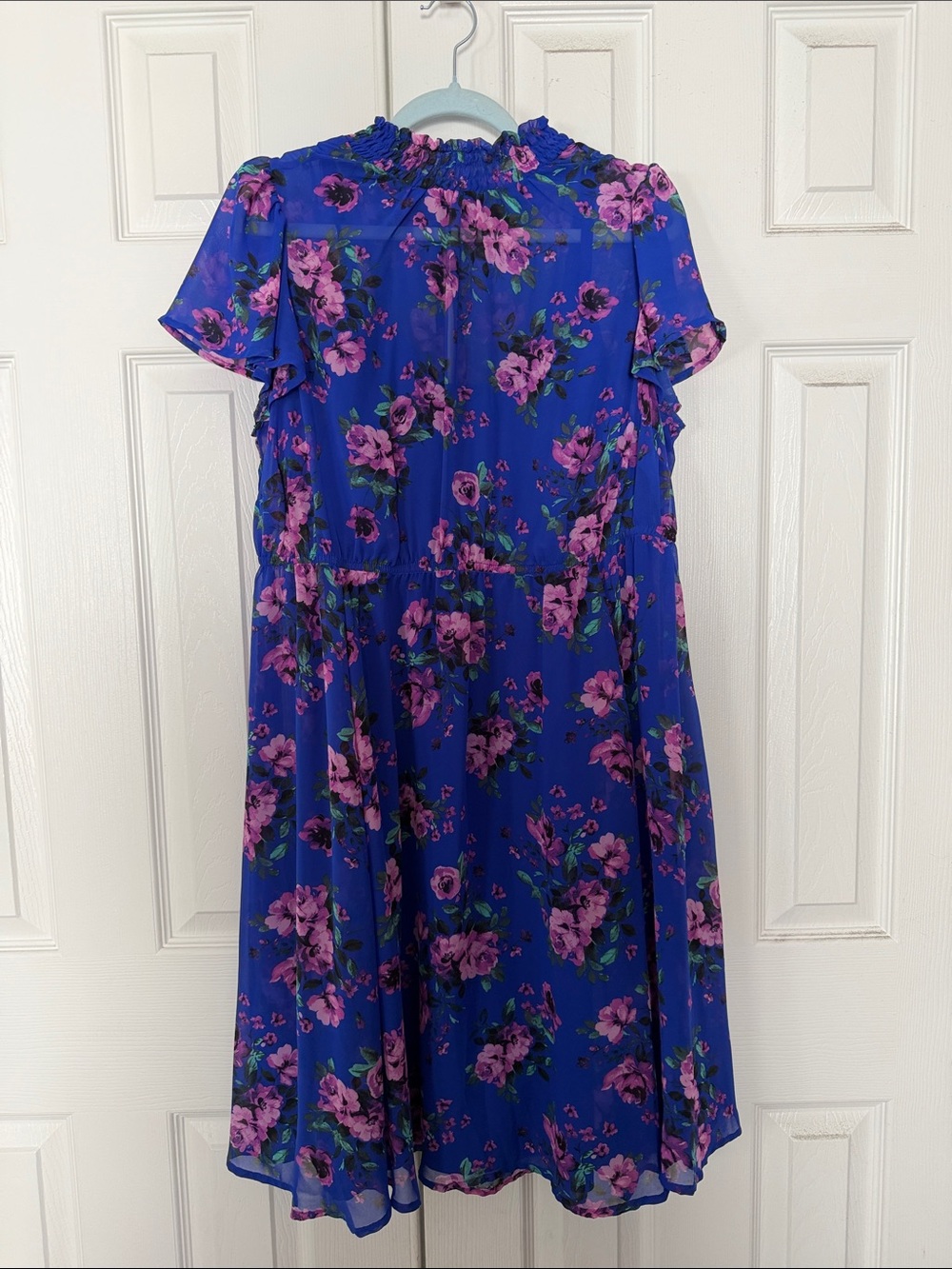 NWOT torrid Blue Floral Midi Dress with Pink Blooms